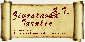 Živoslavka Taralić vizit kartica